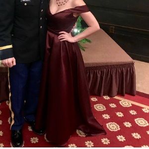 Formal maroon off shoulder